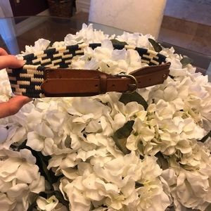Jcrew brown navy weave belt